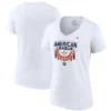 Women's Houston Astros Fanatics Branded White 2022 American League Champions Locker Room V-Neck T-Shirt