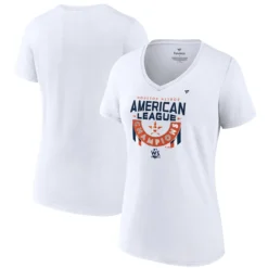 Women's Houston Astros Fanatics Branded White 2022 American League Champions Locker Room V-Neck T-Shirt